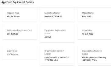 Os Realme 10 e 10 Pro+ 5G aparecem em novos nomes de produtos - e vazamentos relacionados a pilhas. (Fonte: TDRA via MySmartPrice, CQC via IECEE)