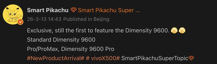 Detalhes vazados da série Vivo X500.