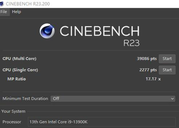 Desempenho Intel Core i9-13900K Cinebench R23. (Fonte: @TUM_APISAK no Twitter)