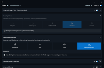 Configurações do perfil de energia da Dell