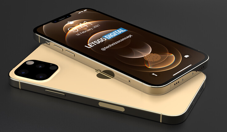 Portless iPhone 13 concept render. (Fonte de imagem: LetsGoDigital)