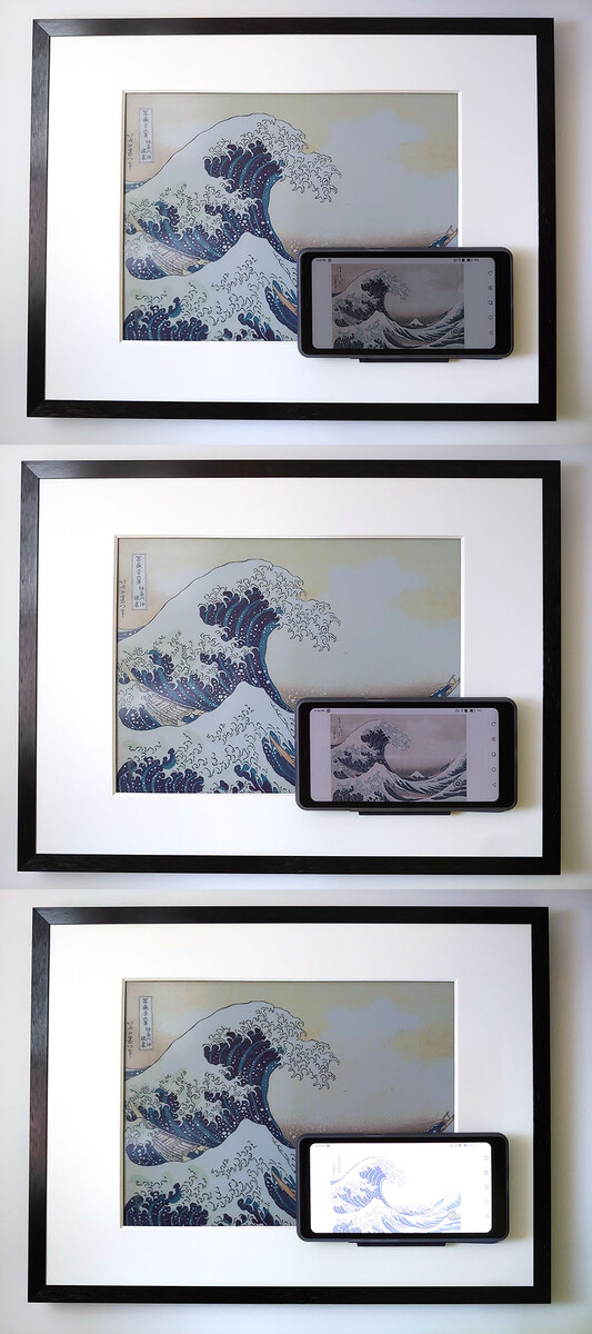 Níveis de brilho 0, 16 e 32. Janela sombreada. (O Boox fica desbotado na foto, mas parece bom na realidade)