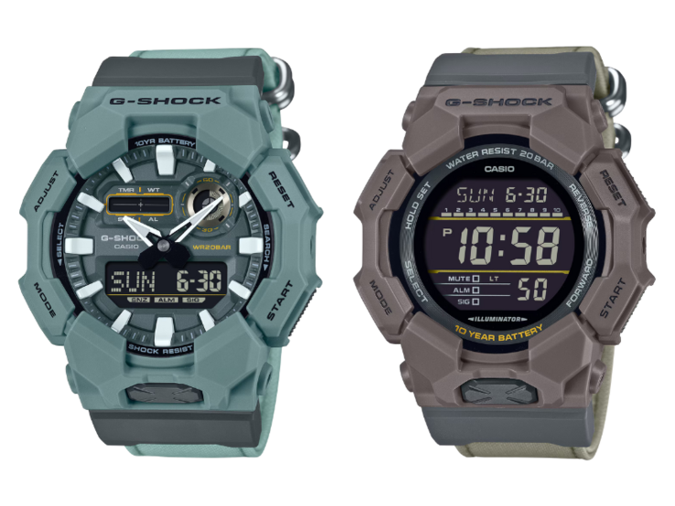Os relógios Casio G-Shock GA-010CE-2A (esquerda) e GD-010CE-5 (direita). (Fonte da imagem: Casio)