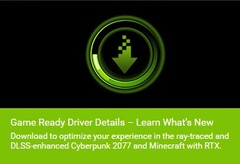 NVIDIA GeForce Game Ready Driver 460.79 - O que é novo suporte DLSS no Cyberpunk 2077 e Minecraft RTX no Windows 10 (Fonte: GeForce Aplicação de experiência)