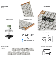 Especificações básicas do teclado sem fio para jogos Keychron K3 HE