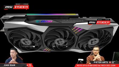 O MSI Radeon RX 6800 XT GAMING X TRIO - renderização. (Fonte da imagem: MSI)