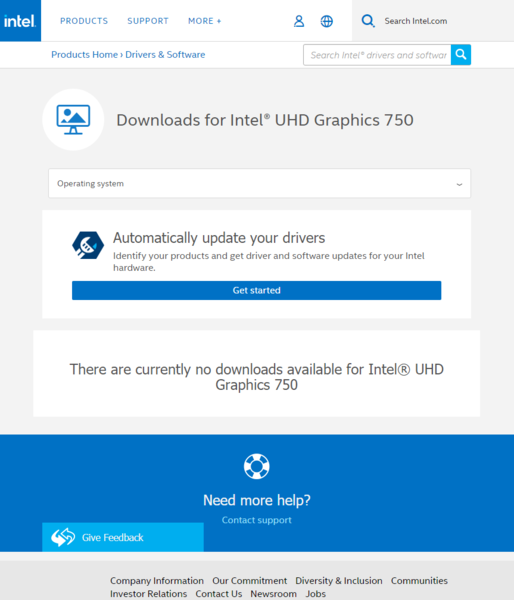 Nenhum dado para UHD Graphics 750 motoristas, atualmente. (Fonte de imagem: Intel)