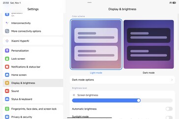 Xiaomi Pad 8 Pro: interface HyperOS 3