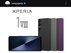 O smartphone fotografado é o Xperia 1 VII, não o Xperia 1 VIII.