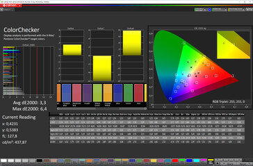 Cores mistas (perfil: Vívido, espaço de cores alvo DCI-P3)