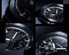 Colagem de imagens em close-up que destacam a textura do mostrador, os marcadores de horas e a luneta do Casio G-Shock GM-2100LXB.