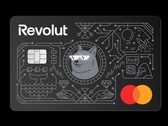 O cartão Mastercard da Revolut com LEDs. Os olhos acendem durante o pagamento.