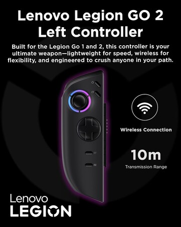 O controle esquerdo do Legion Go 2 custa menos do que o controle direito. (Fonte da imagem: Lenovo)
