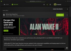 Nvidia GeForce Game Ready Driver 545.84 detalhes em GeForce Experience (Fonte: próprio)