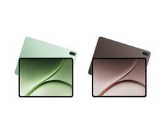 OnePlus Pad 3 Pro nas cores marrom escuro e verde claro.