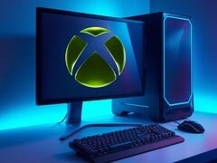 Logotipo do Xbox exibido no monitor de um PC para jogos