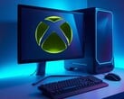 Logotipo do Xbox exibido no monitor de um PC para jogos