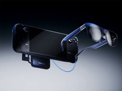 O Neo é basicamente um banco de energia magnético com recurso de passagem de tela para óculos de realidade aumentada. Na foto: uma imagem promocional do acessório. (Fonte da imagem: Xreal - editado)