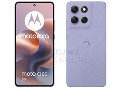 O Moto G86 é um pouco diferente do Moto G85 em termos de design. (Fonte da imagem: via Nieuwe Mobiel)
