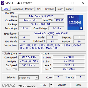 Captura de tela do CPU-Z da frequência recorde