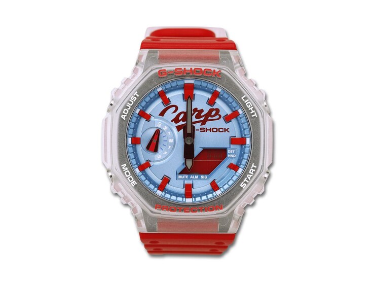O Casio G-Shock 2026 x Hiroshima Toyo Carp GA-2100X (Fonte da imagem: loja Hiroshima Toyo Carp)