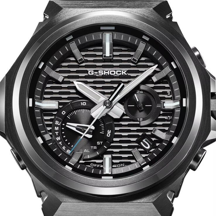 O GST-B1000BD-1A combina um exterior de aço inoxidável escuro com a construção robusta da caixa do G-Shock.
