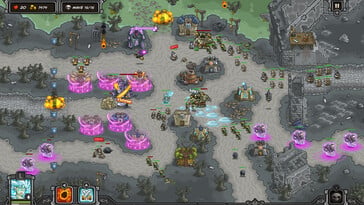 Na imagem: Uma captura de tela de uma partida de Kingdom Rush - Tower Defense.
