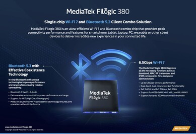 MediaTek Filogic 380 - Características. (Fonte: MediaTek)