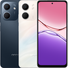 O smartphone Oppo A5x 5G vem nas opções de cores azul meia-noite e branco laser (Fonte da imagem: Oppo)