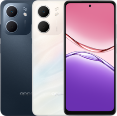 O smartphone Oppo A5x 5G vem nas opções de cores azul meia-noite e branco laser (Fonte da imagem: Oppo)
