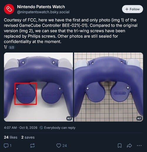 Divulgadas fotos da FCC do controle de GameCube para o Switch 2
