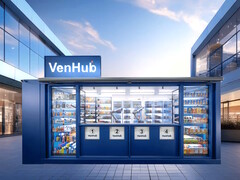 A loja de conveniência Venhub funciona 24 horas por dia, 7 dias por semana, usando robôs de IA para reduzir os custos comerciais e operacionais em 31%. (Fonte da imagem: Venhub)