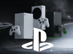 Os consoles Xbox são mostrados com o logotipo do PlayStation (Fonte da imagem: Xbox Wire, Sony PlayStation com edições)
