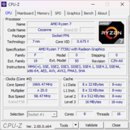 Página principal da CPU-Z