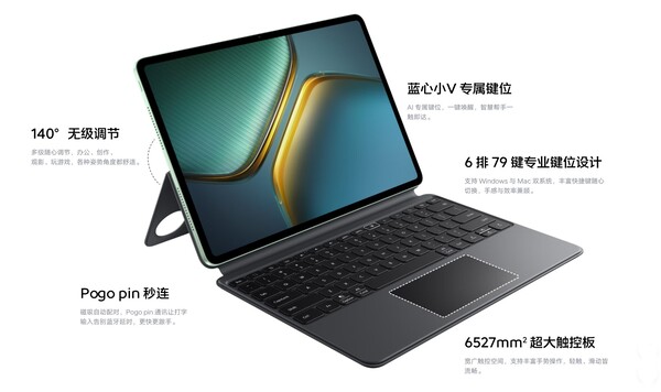 A capa de teclado da iQOO para a série Pad 5 tem um touchpad e um suporte. (Fonte da imagem: iQOO)