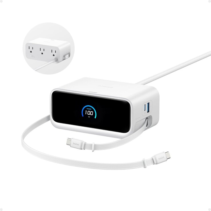 A estação de carregamento Anker Nano (7 em 1, 100 W) na cor branca (Fonte da imagem: Anker)