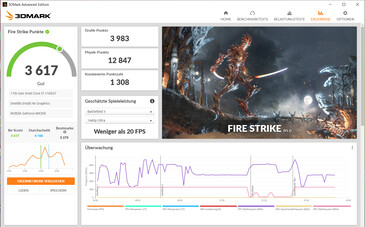 Fire Strike (plugado, Iris Xe Graphics G7)