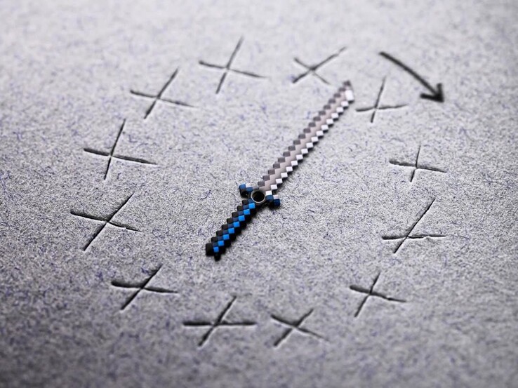 Ponteiro dos minutos em forma de espada