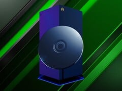 Disco físico do jogo exibido com uma maquete do console Project Helix