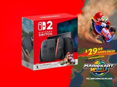 O banner do pacote Nintendo Switch 2 Mario Kart World é mostrado (Fonte da imagem: Amazon com edições)