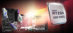 A série Ryzen 5000 funcionará nas placas-mãe das séries AMD 400 e 500, eventualmente. (Fonte da imagem: ASRock)