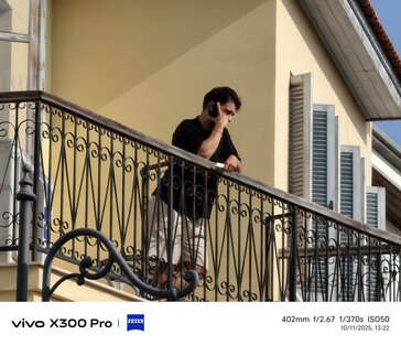 Vivo X300 Pro 400 mm sem teleconversor.