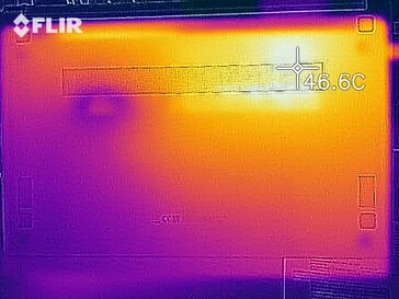 Imagem térmica sob carga - lado inferior