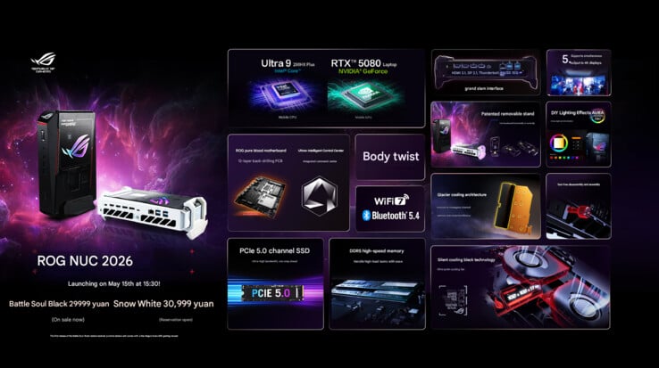 Principais destaques do novo mini PC para jogos ROG NUC (tradução automática)