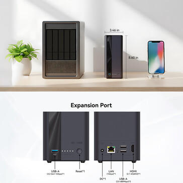 Opções de design e porta do NAS