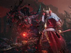 Um monstro e um samurai em Nioh 3. 