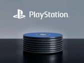 Logotipo do PlayStation exibido acima dos discos do PS5 na área de trabalho