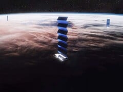 Impressão artística dos satélites Starlink. (Fonte da imagem: SpaceX)
