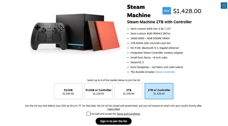 O Steam Machine está disponível na Loja do Steam.