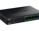 O switch multi-gigabit TPE-BG350 sem ventilador da Trendnet é fornecido em um gabinete metálico resistente